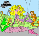 Dibujo Barbie con sirenas pintado por  Periitha