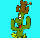 Dibujo Cactus con sombrero pintado por julia2010