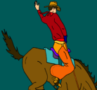Dibujo Vaquero en caballo pintado por osiel