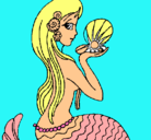 Dibujo Sirena y perla pintado por sobrislee