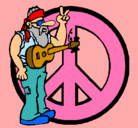 Dibujo Músico hippy pintado por PAZYAMOR