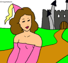 Dibujo Princesa y castillo pintado por aliciahs