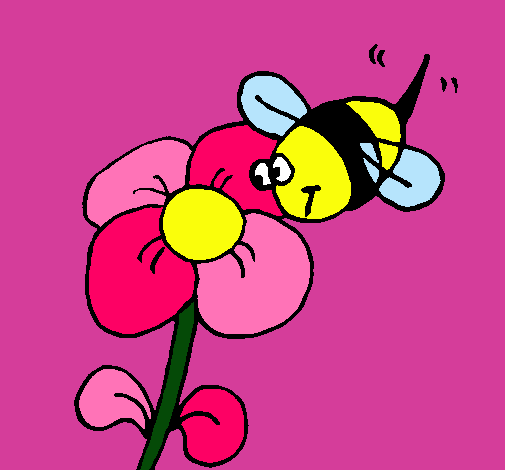 Abeja y flor