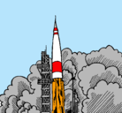 Dibujo Lanzamiento cohete pintado por sharkboy
