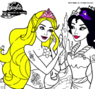 Dibujo Barbie se despiede de la reina sirena pintado por AMAYA