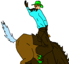 Dibujo Vaquero en caballo pintado por xabier