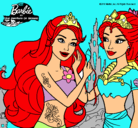 Dibujo Barbie se despiede de la reina sirena pintado por MIREIA3