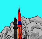 Dibujo Lanzamiento cohete pintado por junn