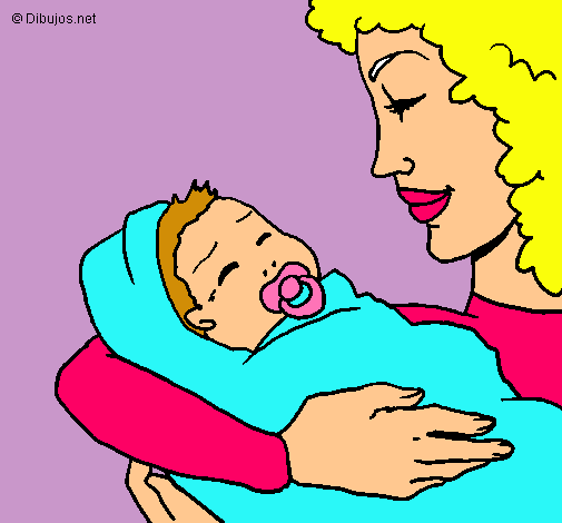 Dibujo Madre con su bebe II pintado por juanito2345