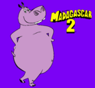 Dibujo Madagascar 2 Gloria pintado por hipopotama