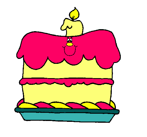 Dibujo Pastel de cumpleaños pintado por Ariadne