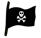 Dibujo Bandera pirata pintado por cocol