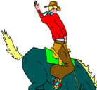 Dibujo Vaquero en caballo pintado por ASIERITO