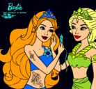 Dibujo Barbie se despiede de la reina sirena pintado por ALEYAESTA