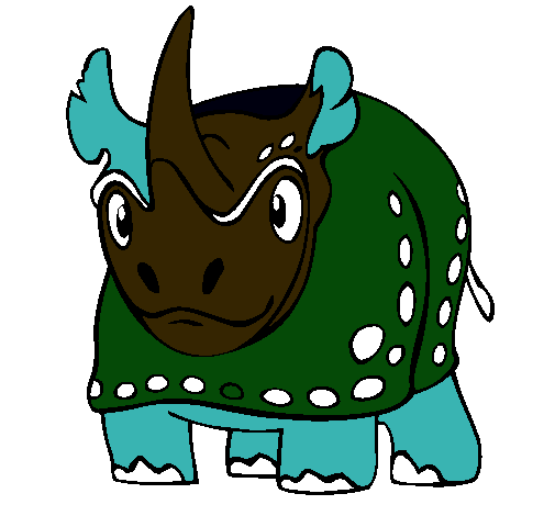 Dibujo Rinoceronte pintado por santi57