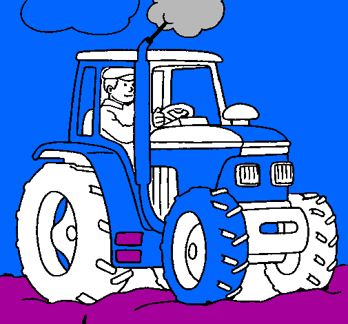 Tractor en funcionamiento