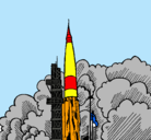 Dibujo Lanzamiento cohete pintado por JADE