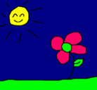 Dibujo Sol y flor 2 pintado por RATY