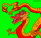 Dibujo Dragón chino pintado por martimo