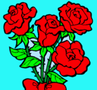 Dibujo Ramo de rosas pintado por amor