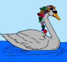 Dibujo Cisne con flores pintado por carrr