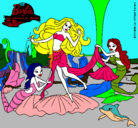 Dibujo Barbie con sirenas pintado por Adelita