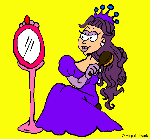 Dibujo Princesa y espejo pintado por vivialinda