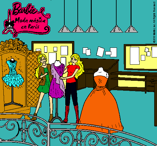 Dibujo Barbie en la tienda pintado por princessa9