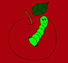 Dibujo Manzana con gusano pintado por goo8ie