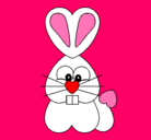 Dibujo Conejo corazón pintado por antoneya