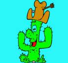 Dibujo Cactus con sombrero pintado por biel