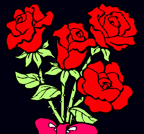 Dibujo Ramo de rosas pintado por pintarart