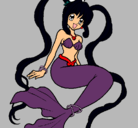 Dibujo Sirena con perlas pintado por yolenny