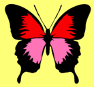 Dibujo Mariposa con alas negras pintado por princesita