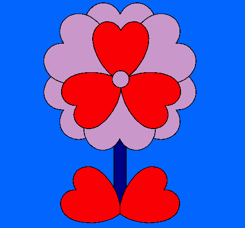 Dibujo Flor de corazones pintado por sobrislee