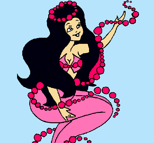 Dibujo Sirena entre burbujas pintado por princessa9