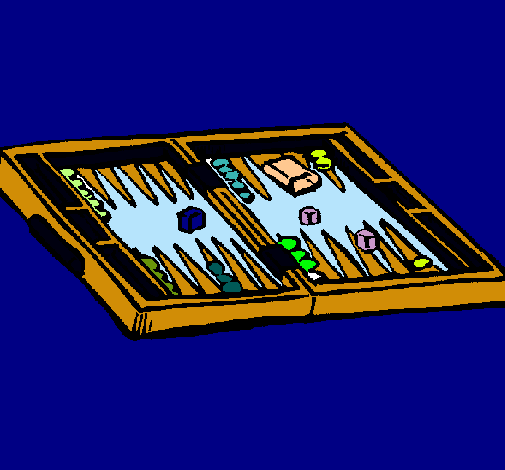Dibujo Backgammon pintado por lisi
