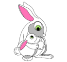 Dibujo Madre conejo pintado por antulu