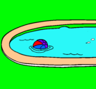 Dibujo Pelota en la piscina pintado por keiko