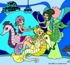 Dibujo Sirenas y caballitos de mar pintado por MUBONITO