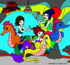 Dibujo Sirenas y caballitos de mar pintado por Adelita