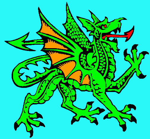 Dibujo Dragón agresivo pintado por ALE2004