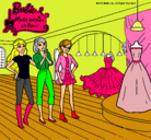 Dibujo Barbie mirando vestidos pintado por jocolo