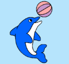 Dibujo Delfín jugando con una pelota pintado por SuPeRnErEa