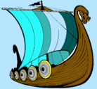 Dibujo Barco vikingo pintado por chola