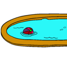Dibujo Pelota en la piscina pintado por zahia