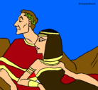 Dibujo César y Cleopatra pintado por GRTERWR