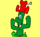 Dibujo Cactus con sombrero pintado por INGEBORTH