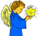 Dibujo Ángel y estrella pintado por Jennys