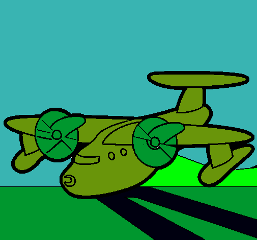 Dibujo Avión con aspas pintado por daniel97